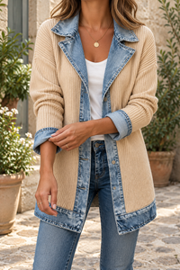 Veste Juliette en maille et denim