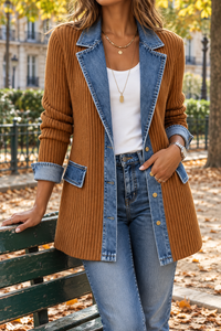 Veste Juliette en maille et denim
