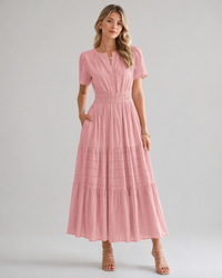 Summer Tiered Maxi Dress with Pockets
