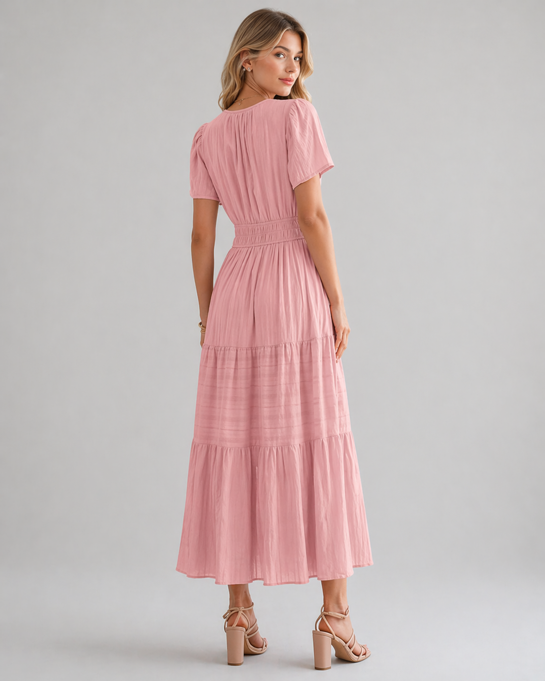 Summer Tiered Maxi Dress with Pockets