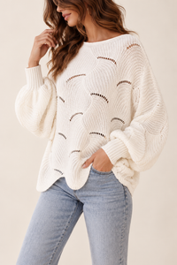 Pull Ajouré Oversize en Coton