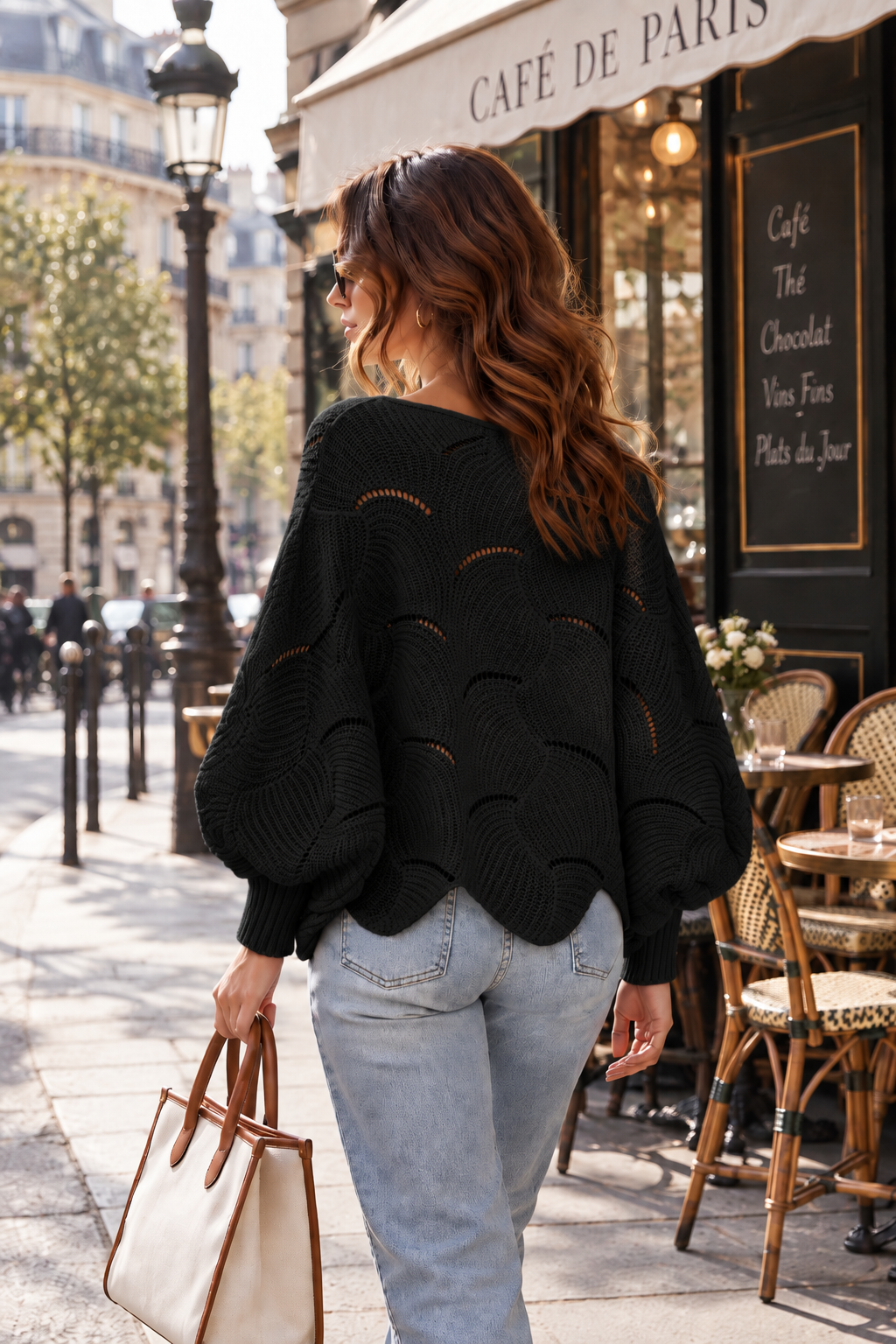 Pull Ajouré Oversize en Coton