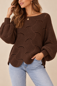 Pull Ajouré Oversize en Coton