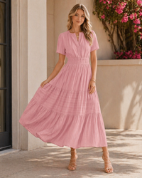 Summer Tiered Maxi Dress with Pockets