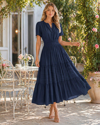 Summer Tiered Maxi Dress with Pockets