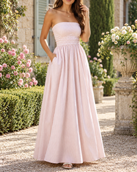 Robe Longue Rayée Bandeau