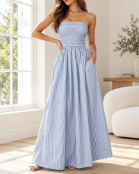 Robe Longue Rayée Bandeau
