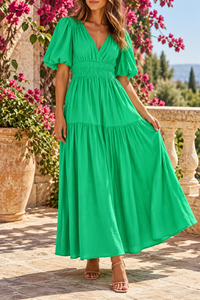 Robe Élégante À Manches Bouffantes