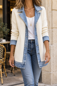 Veste Juliette en maille et denim