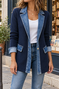 Veste Juliette en maille et denim