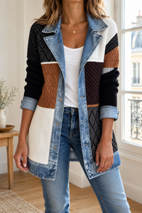 Veste Juliette en maille et denim