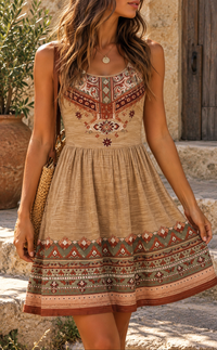 Robe Bohème À Imprimé Floral