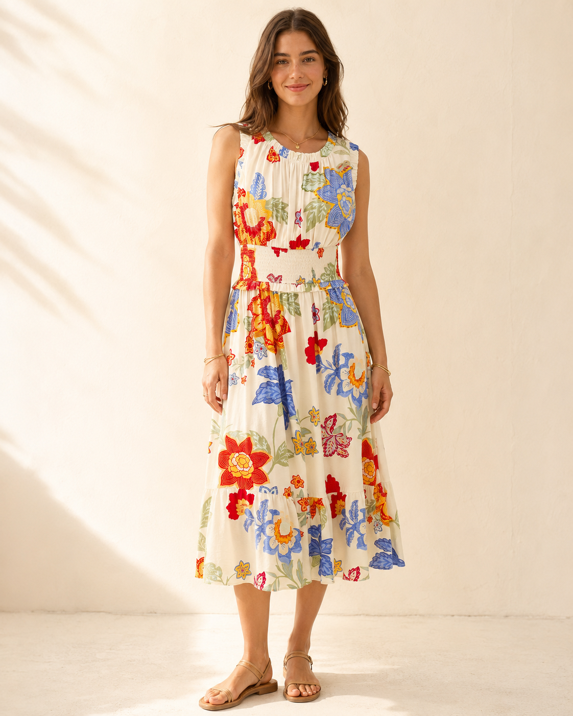 The Bloom Smocked Midi